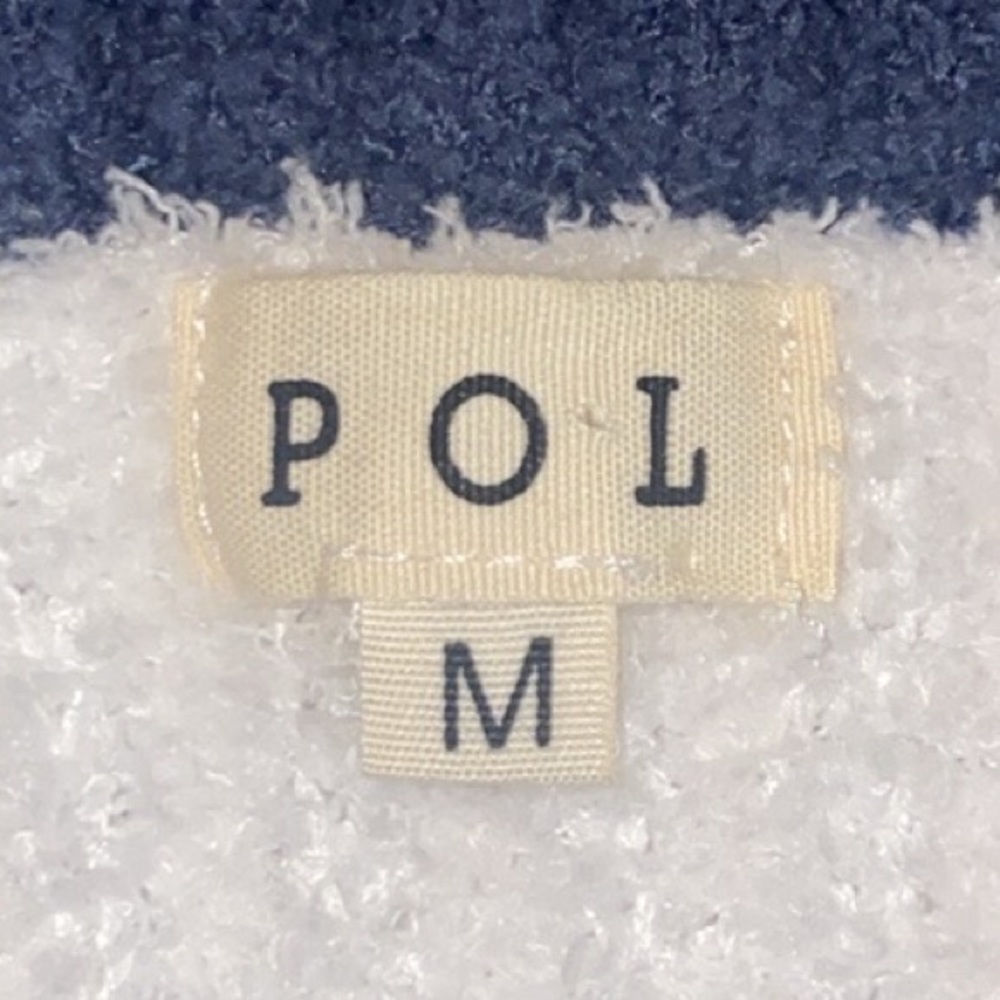 POL Blue/White/Pink Oversized Chenille Sweater, Size Medium - Picture 6 of 8